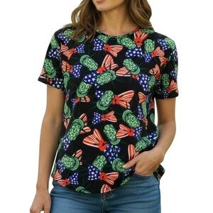 289 - LuLaRoe - Black - Lady‎ Liberty - High Low Top - Size S